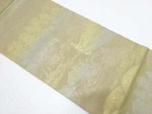 庭園に五重塔模様織り出し袋帯